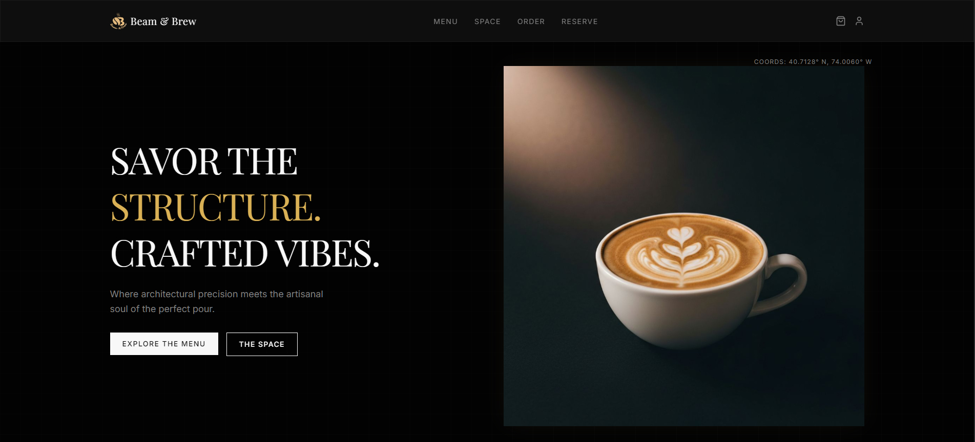Beam & Brew — Specialty Coffee Shop Site