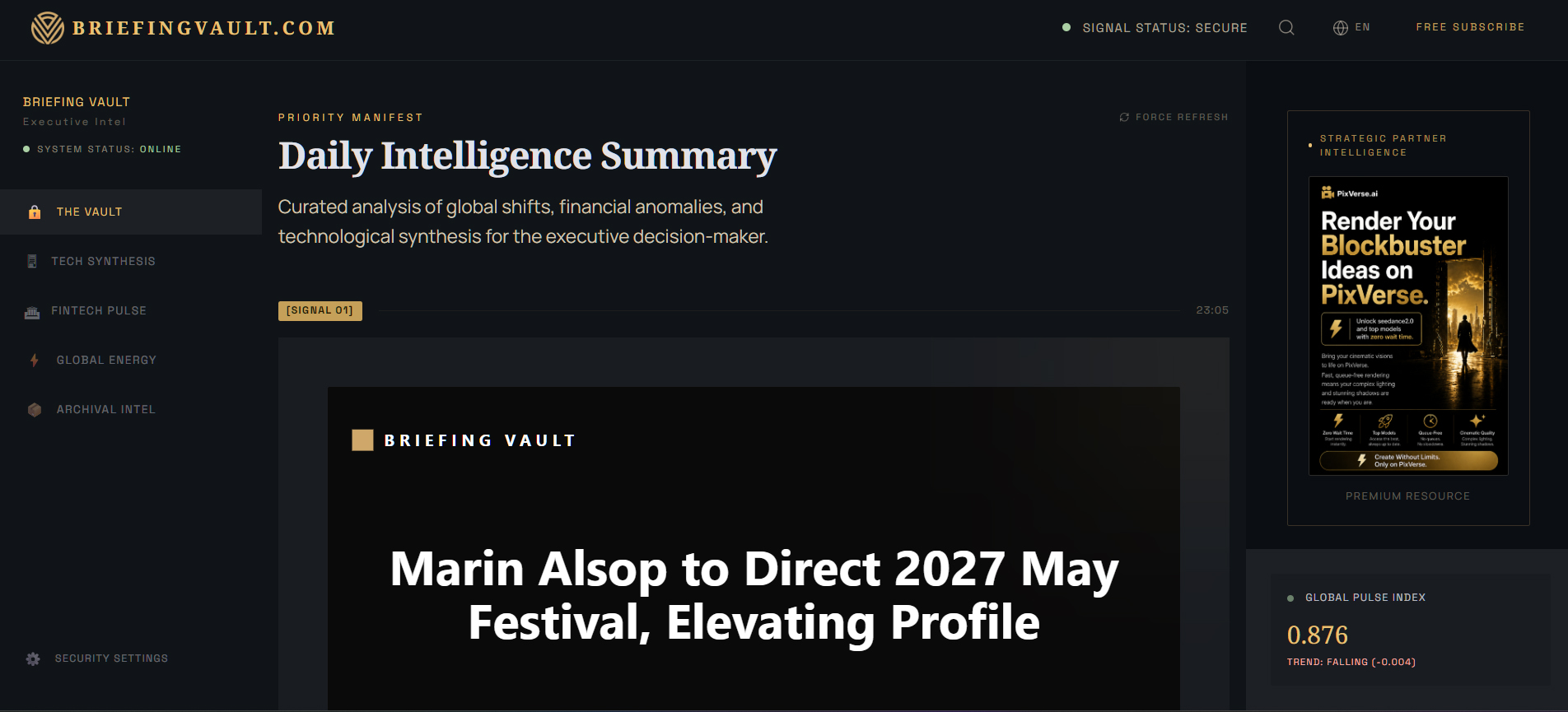 BriefingVault — Agency Showcase & Lead Gen